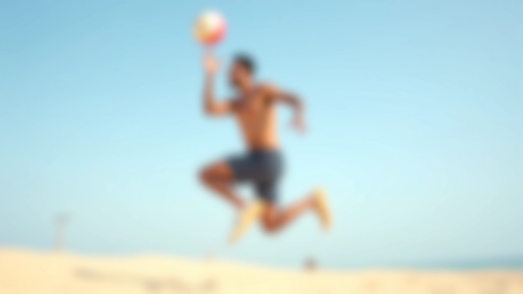 لاعب كرة طائرة شاطئية يقوم بضربة قوية نحو الملعب الخصم